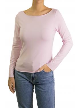 Maglia con scollo a barca tinta unita 